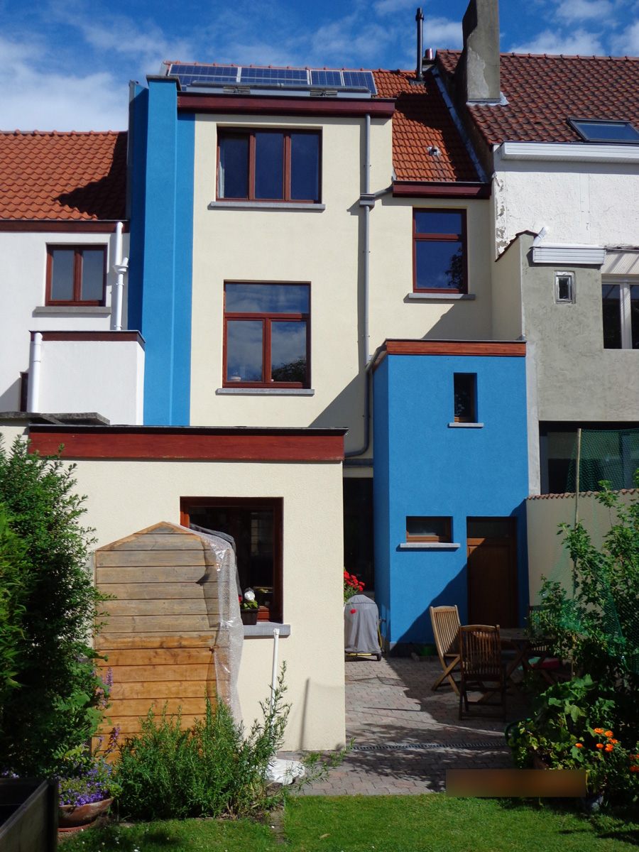 Après: Façade de maison après travaux d'enduits colorés